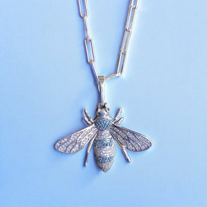 collar de abeja plata 925