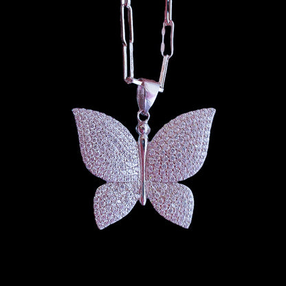 Collar de mariposa plata 925