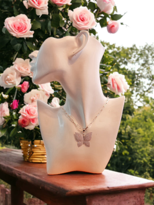 Collar de mariposa plata 925