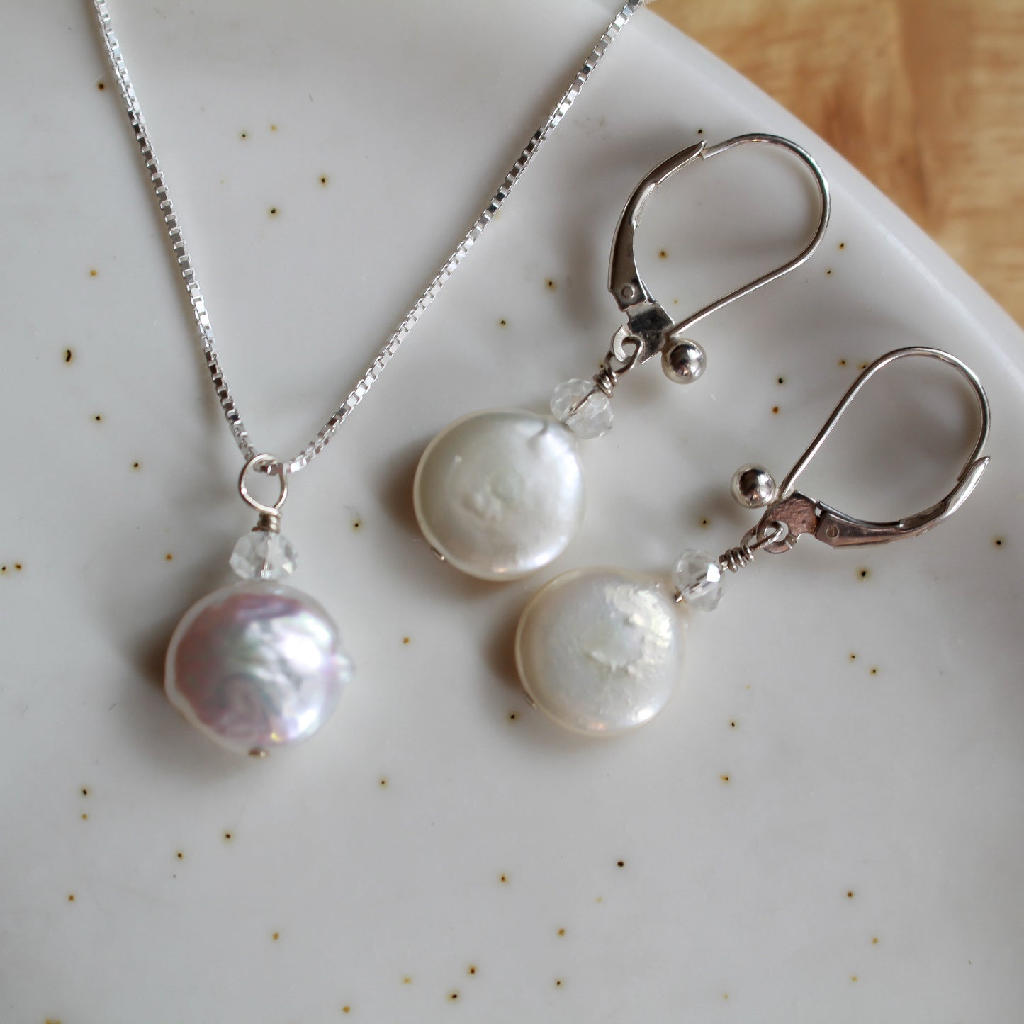 Set de perlas con plata 925 hecho a mano.