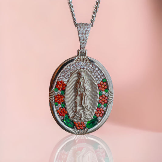 Collar de Virgen de Guadalupe Plata 925